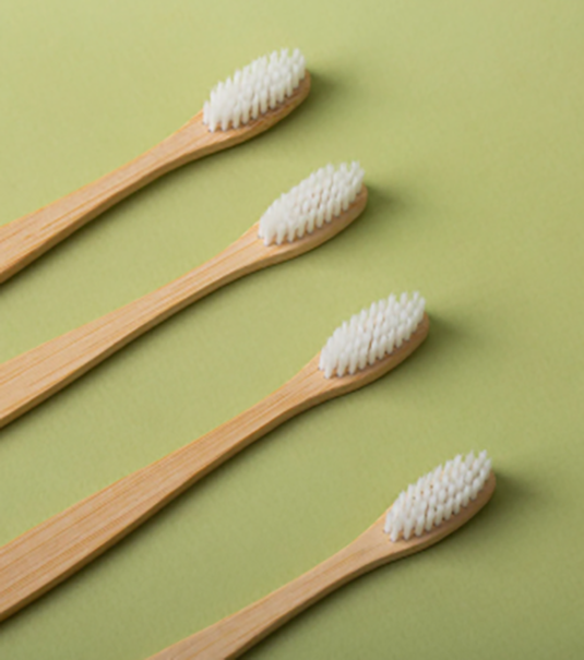 High angle bamboo brushes